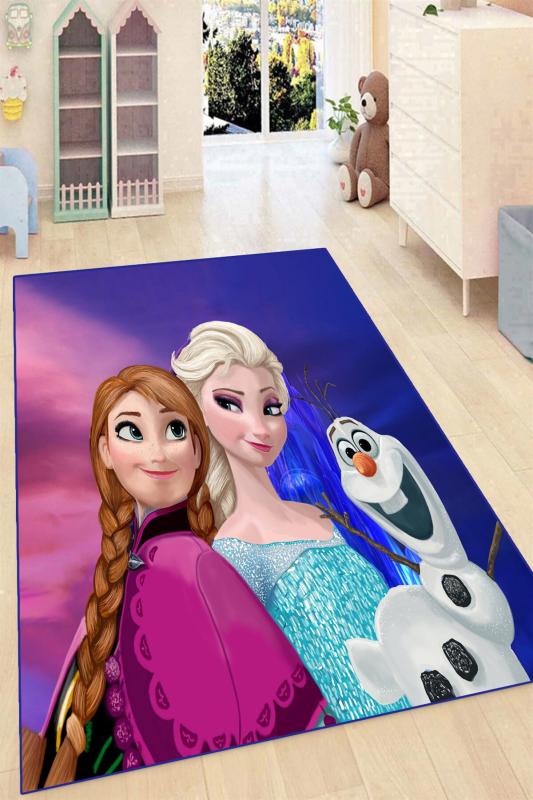  Olaf Elsa ve Anna Desenli Çocuk Odası Halısı ( 10 mm Kalınlık )