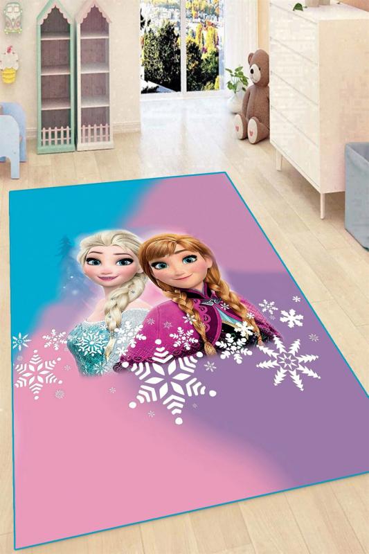  Karlı Elsa ve Anna Desenli Çocuk Odası Halısı ( 10 mm Kalınlık )