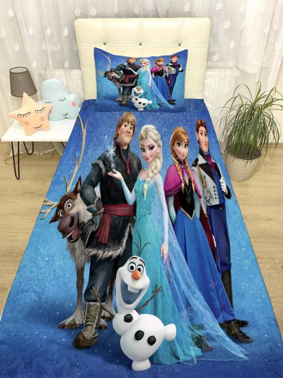 Frozen Seri 1 Desenli Yatak Örtüsü ve Yastık Kılıfı