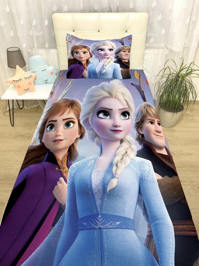 Elsa, Anna, Kristoff Desenli Yatak Örtüsü ve Yastık