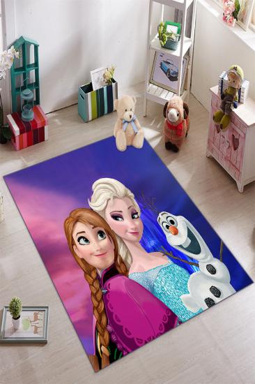  Olaf Elsa ve Anna Desenli Çocuk Odası Halısı ( 10 mm Kalınlık )