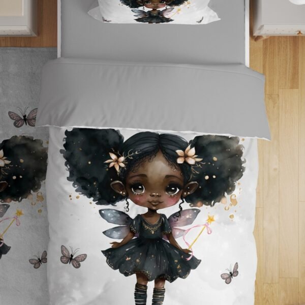 Gri Çikolata Kız Desenli Tek Kişilik Bebek Çocuk Nevresim Seti