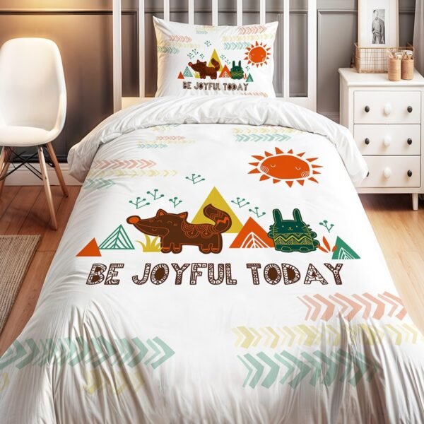 Be Joyful Today Desenli Tek Kişilik Bebek Çocuk Nevresim Seti